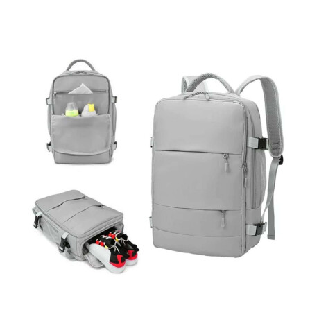 Mochila expandible mediana con compartimentos Gris