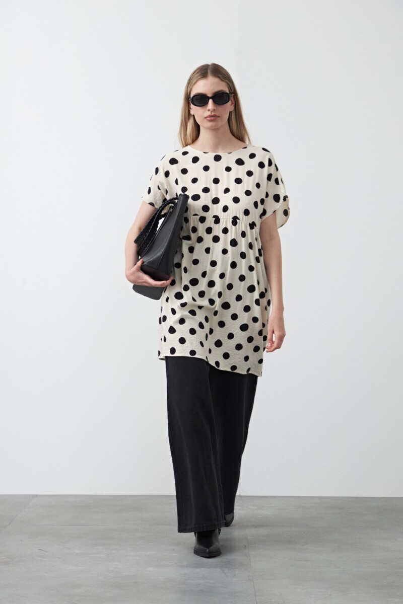 VESTIDO CASTAÑA Negro/Crudo