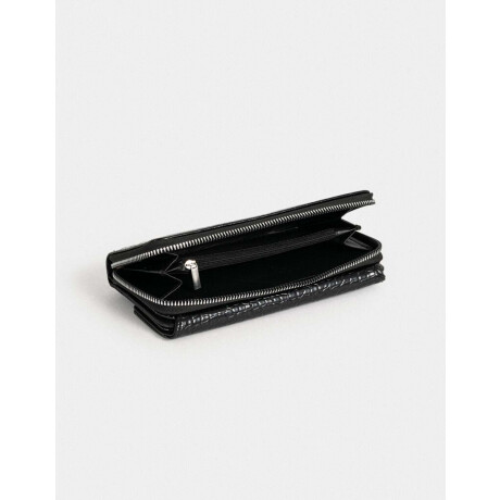 Billetera Cuerina Croco Negro