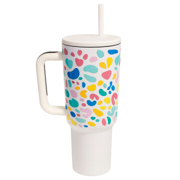 Vaso Térmico Metalico 1.2 Litros Diseño Sorbito Agua Cafe Color Blanco