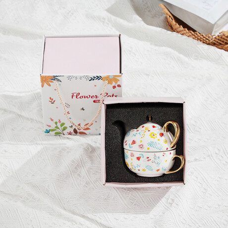Juego De Té Floral Amarillo
