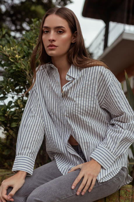Camisa Clarisa Azul a rayas