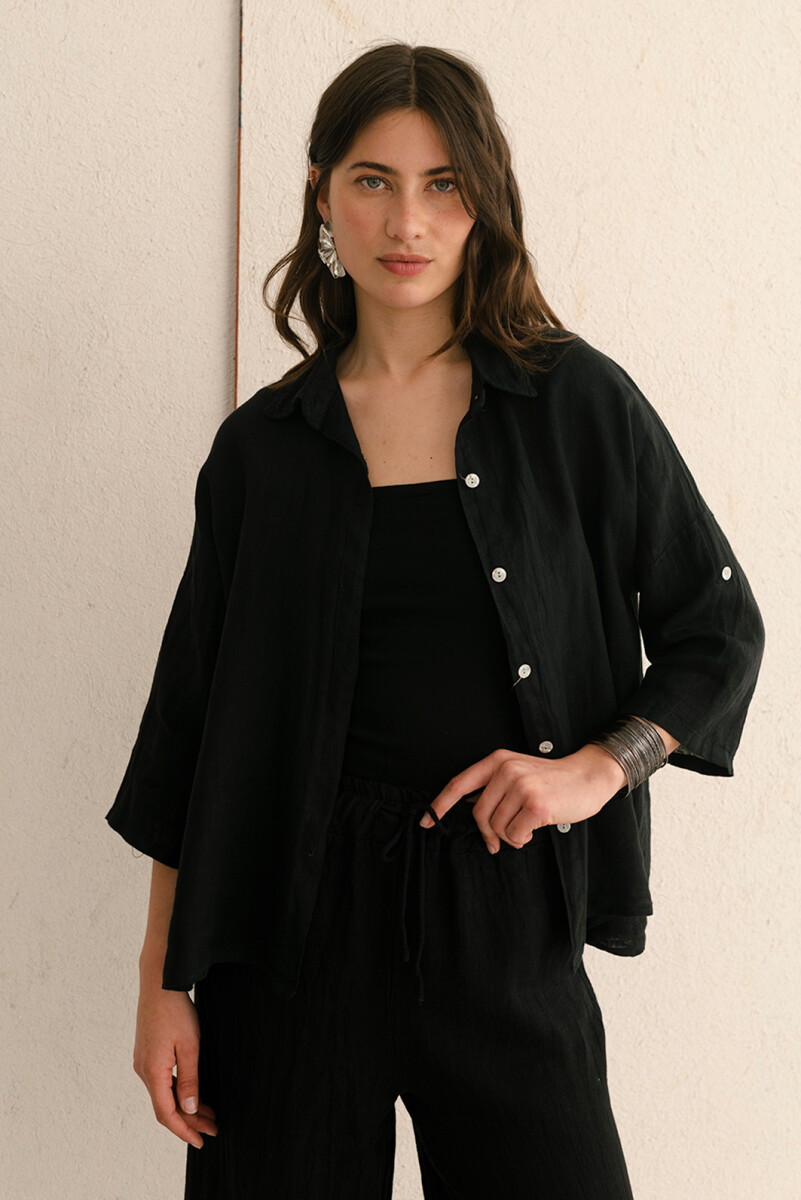 CAMISA LINO SET - NEGRO 