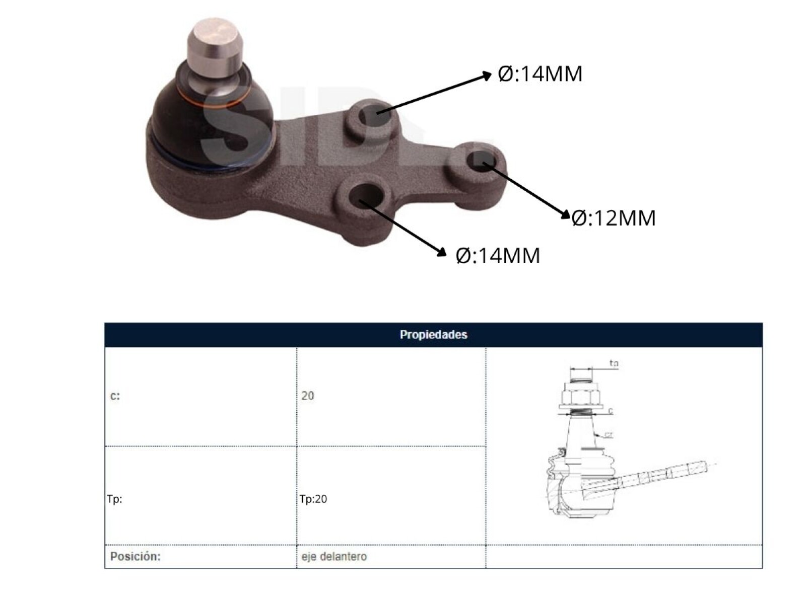 Rotula Del Hyundai H1 Carroceria Tq Starex 05-25 Der/Izq 