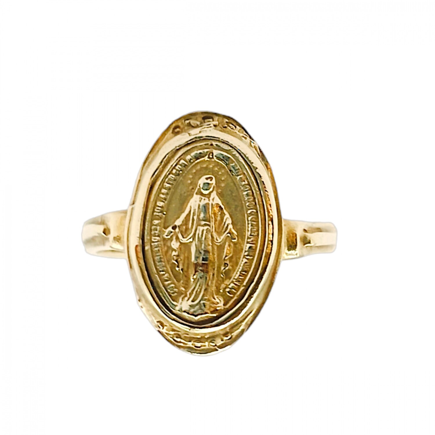 Anillo Virgen Milagrosa-Oro bajo-Sin Piedra-AN8193 sinpiedra