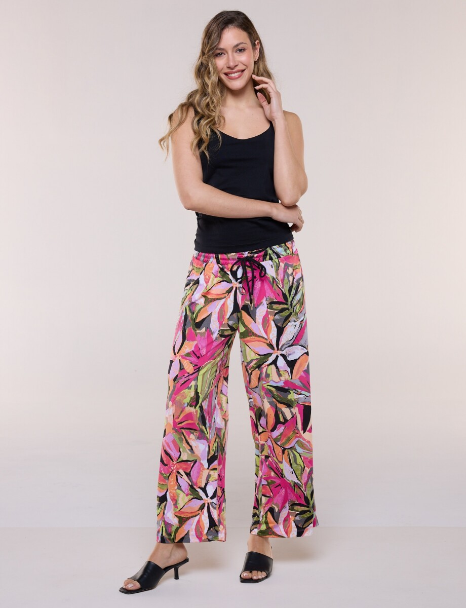 Pantalon Flores - Multi/rosa 