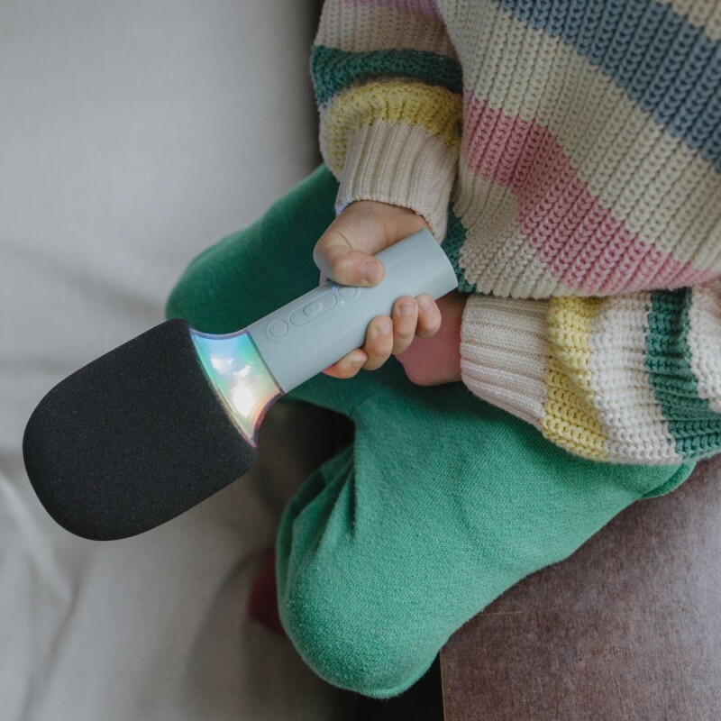 Micrófono Infantil con luces Bluetooth Usb Recargable Verde