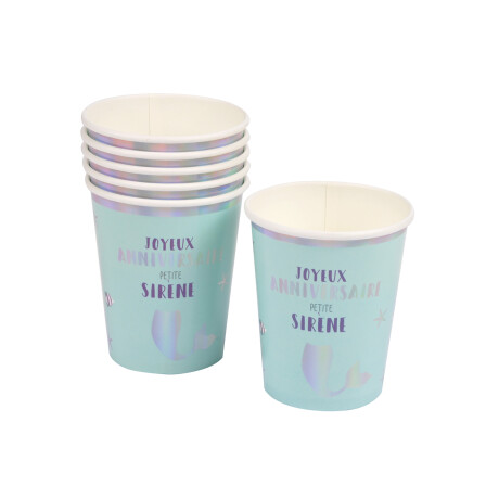 SET 6 VASOS DESC. VERDE PAPEL 6GOG014
