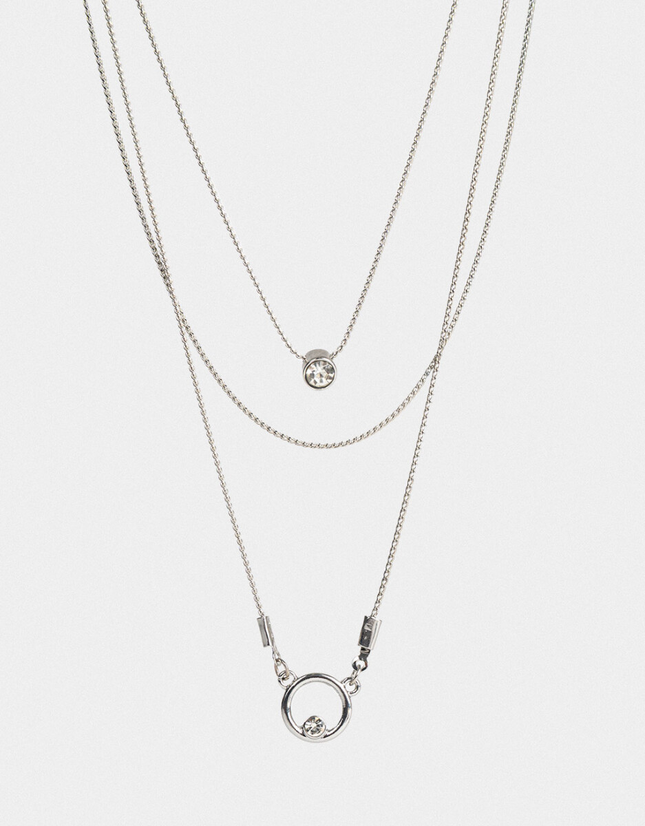 Collar Corto Multicadena Strass 