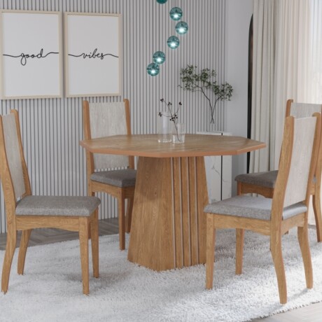 Juego Comedor 4 Sillas Hexagonal 1.04 Venecia+paris Juego Comedor 4 Sillas Hexagonal 1.04 Venecia+paris