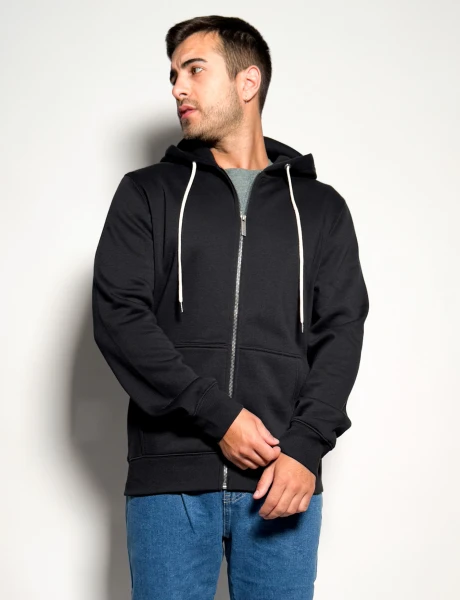 Campera de felpa con capucha Anantol Negro