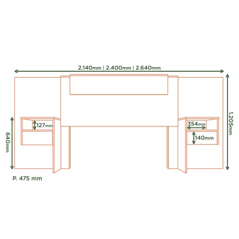 Respaldo y 2 Mesas de Luz Ajustables para Camas de 2 Plazas / Queen - Blanco Respaldo y 2 Mesas de Luz Ajustables para Camas de 2 Plazas / Queen - Blanco