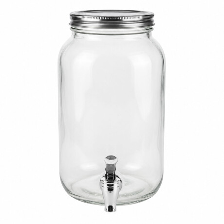 Dispensador De Bebidas 3L Vidrio Canilla Tapa Cobre Vintage Plateado