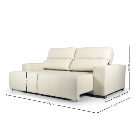Sofá Madi Reclinable - Cuero Básico - 2 cuerpos Arena