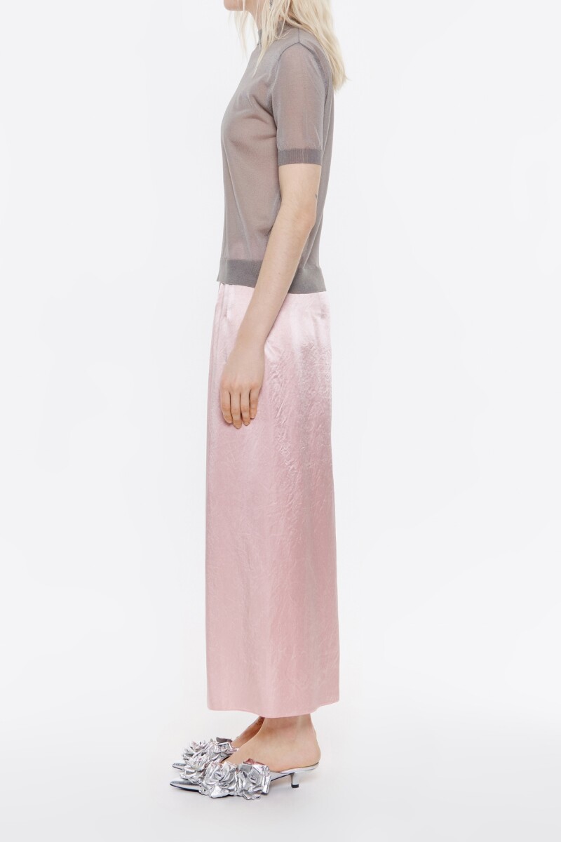 FALDA MIDI SATEN Rosa
