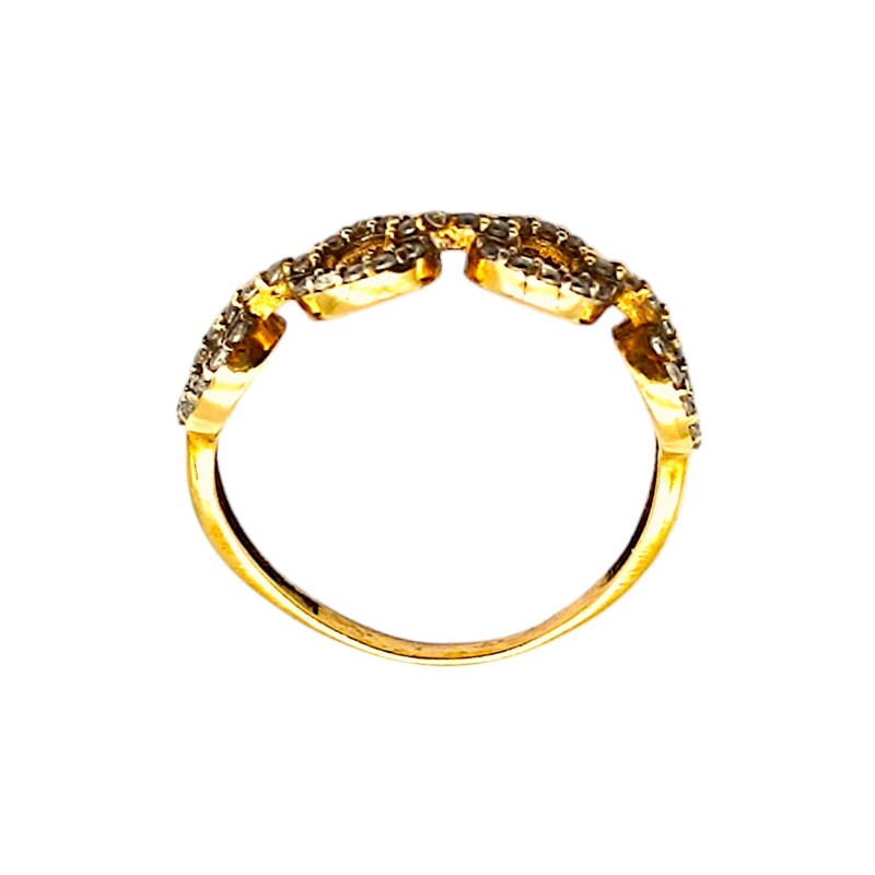 Anillo Eslabón-Oro Bajo-Piedra Zirconia-AN8098 conpiedra