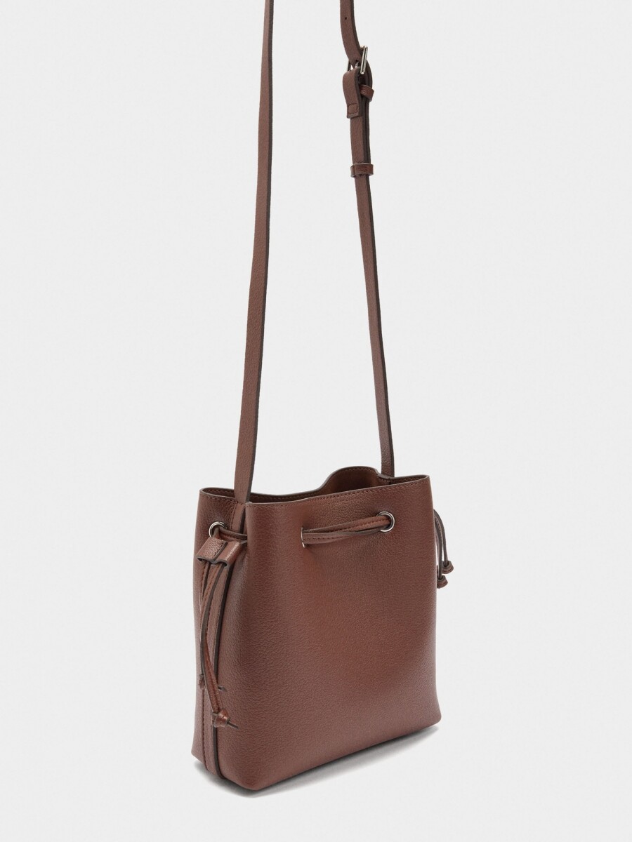 Bolso Bandolera Con Cordón canela