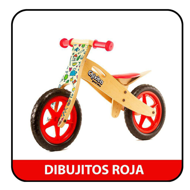 Chivita Bicicleta de equilibrio Dibujitos Roja