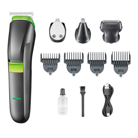 Cortapelo Inalámbrica HTC AT-1211 4 en 1 NEGRO-VERDE