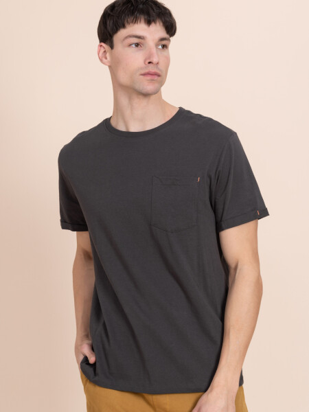 Remera manga corta con bolsillo Gris Oscuro