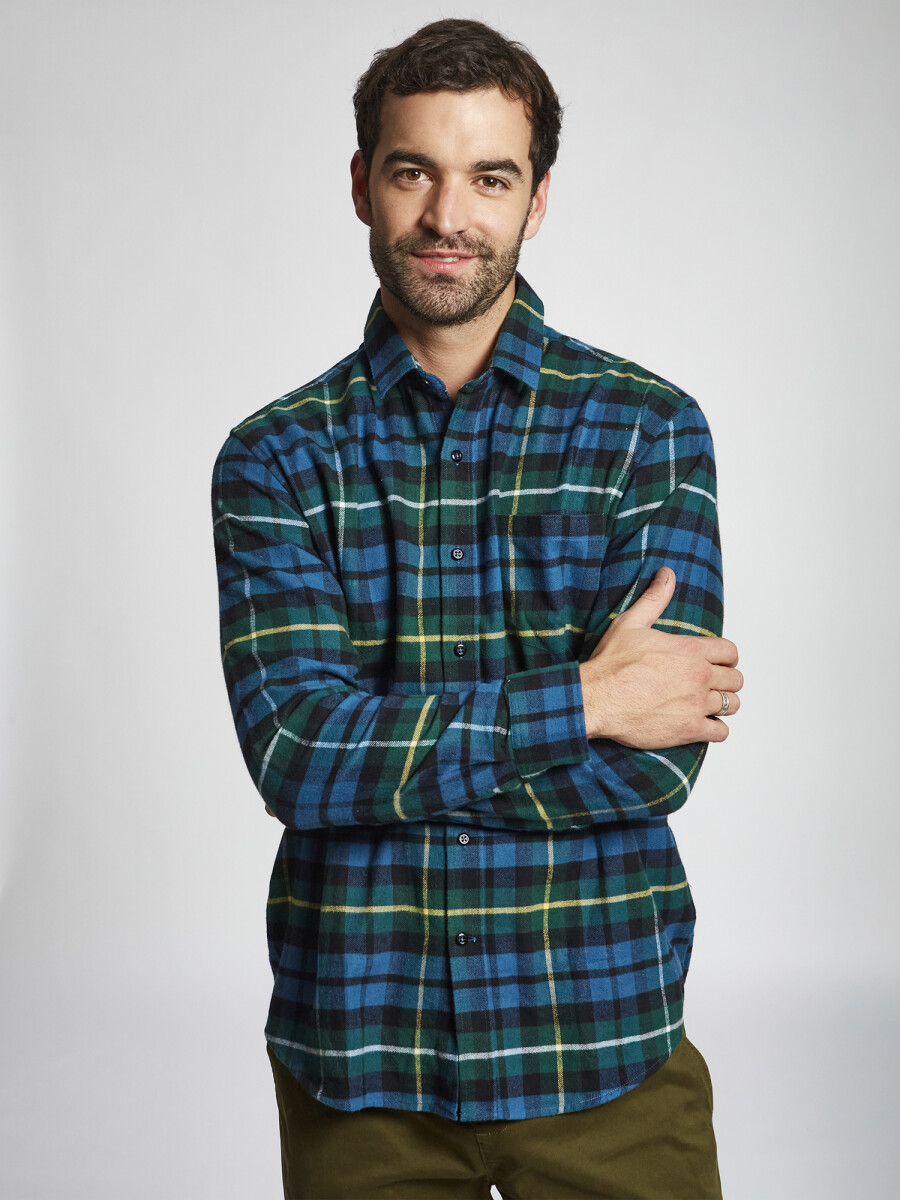Camisa franela - azul 