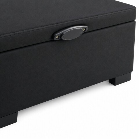 Base Box Baul para Sommier Colchon - Estructura Madera Maciza - Negro 78 x 188 x 35 cm