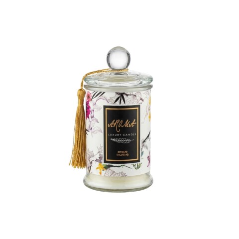 VELA AROMATICA EN POTE DE VIDRIO C/TAPA 6X11CM Unica