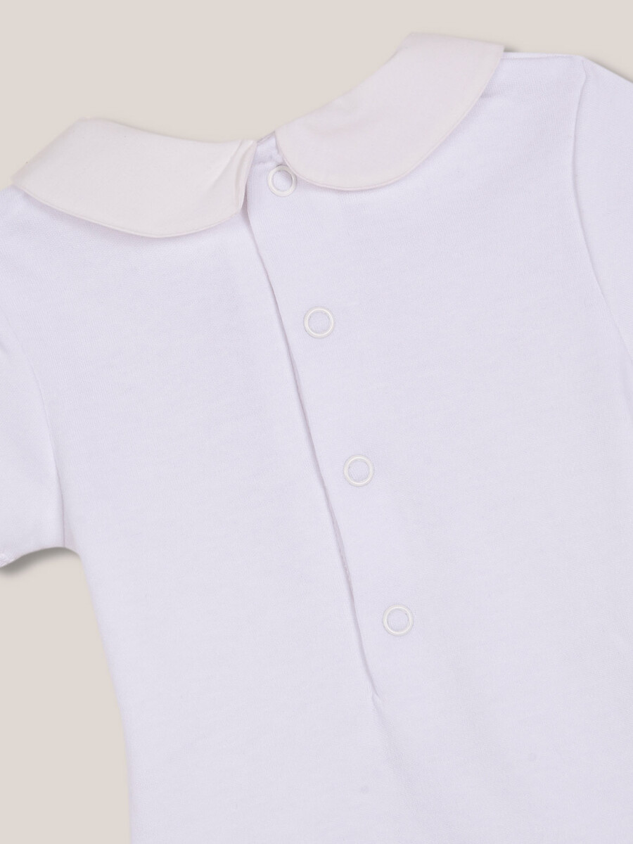 Body Manga Corta Cuello Peter Pan Blanco