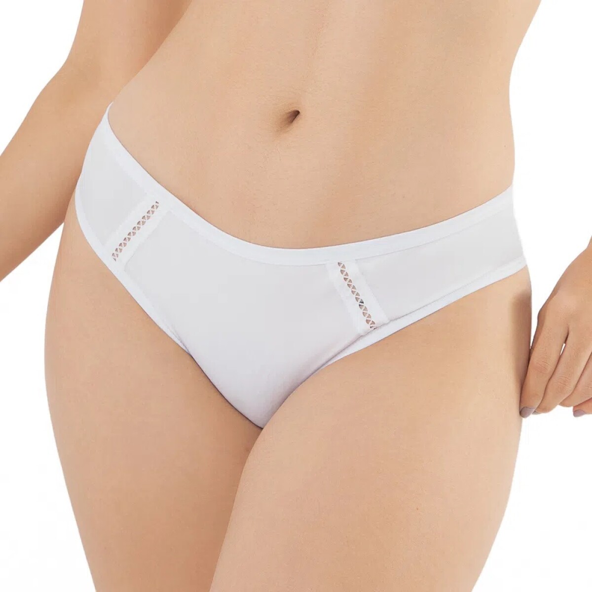 DEL RIO Bikini micrifibra crochet - Blanco 