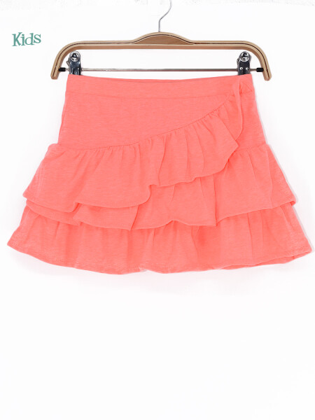 POLLERA SHORT VOLADOS CORAL