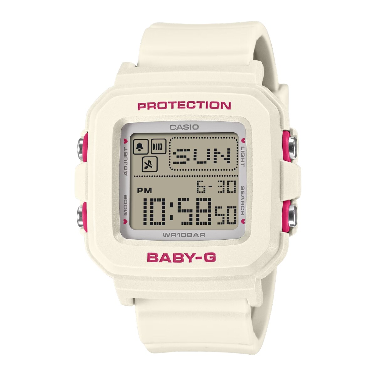 Reloj CASIO BABY-G BGD10KH-7DR Resina Blanco Esfera 40mm 