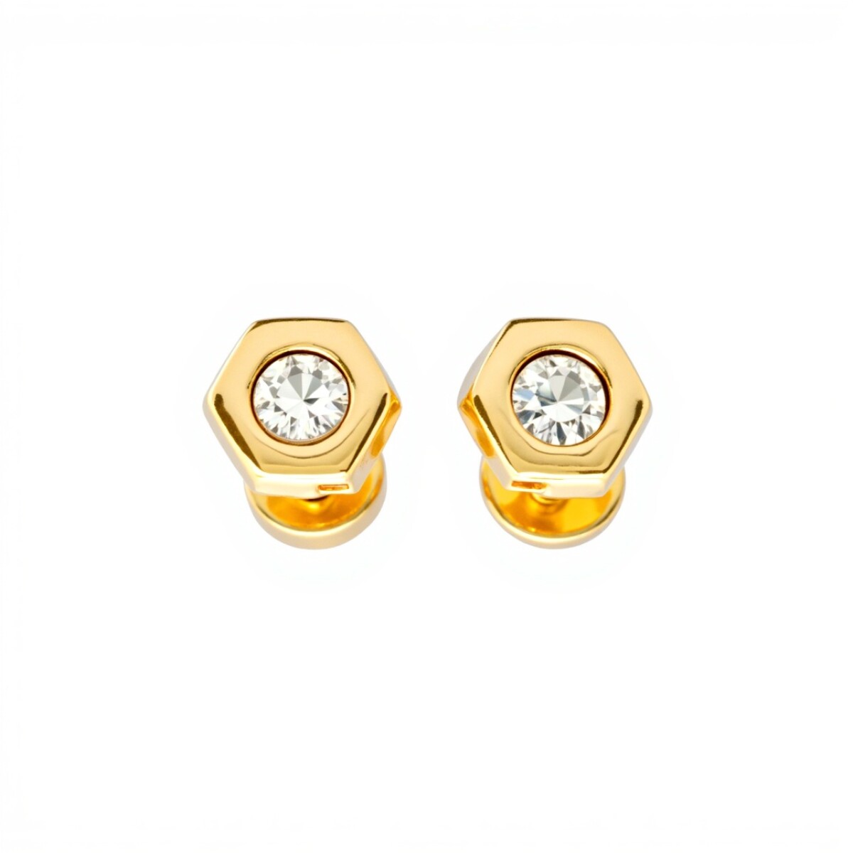 Abridores Punto de luz-Oro 18k-Piedra Zirconia-AB9515 - conpiedra 