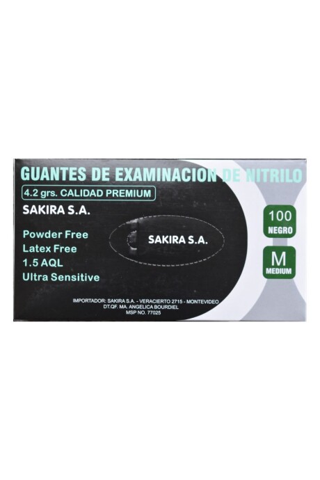 Guantes de nitrilo Sakira 4.2 grs (premium) x 100 unidades Negro
