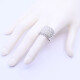 Anillo oro 18k blanco con brillantes engarce pavé. Anillo oro 18k blanco con brillantes engarce pavé.