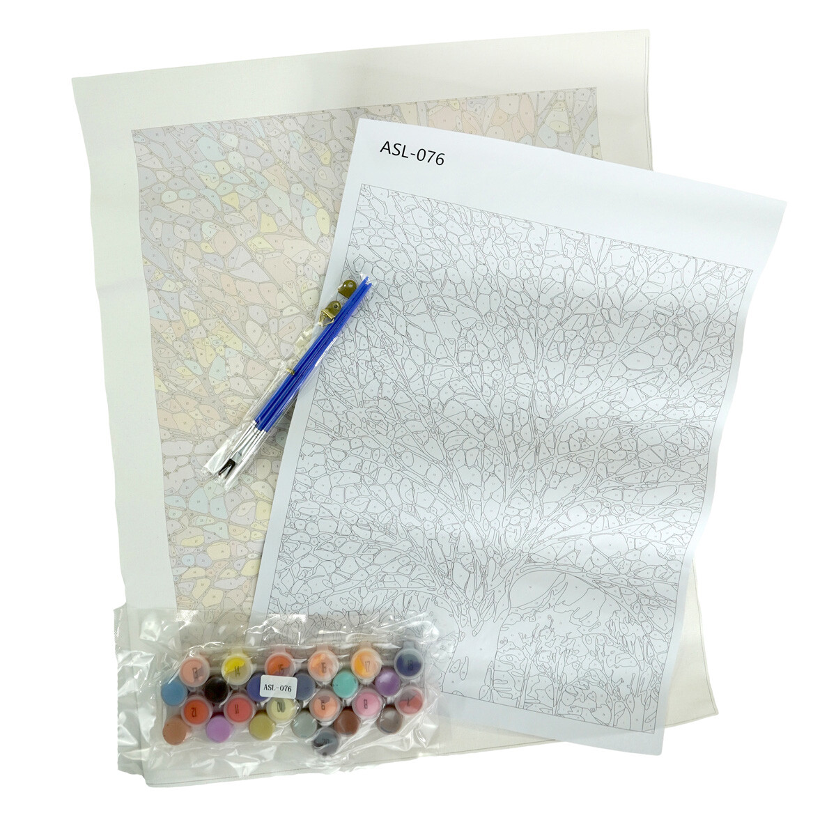 SET ARTE 29PCS PINTURA X NUMEROS LIENZO 