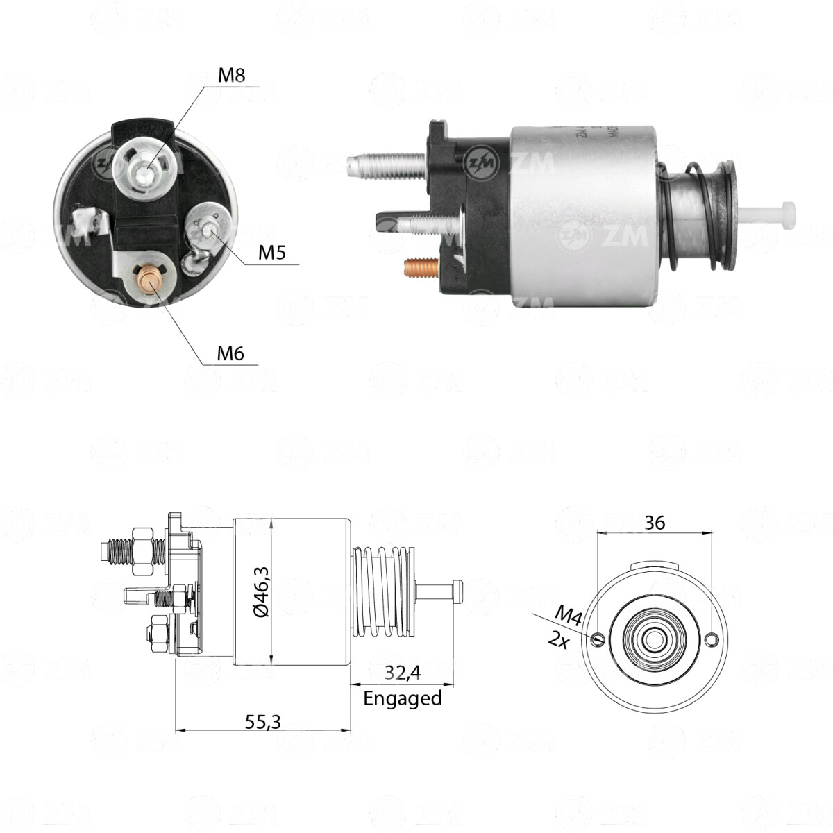 AUTOMATICO DE ARRANQUE RENAULT S/D.REMY 12V KWID-LOGAN-CAPTURA-SANDERO ZM 