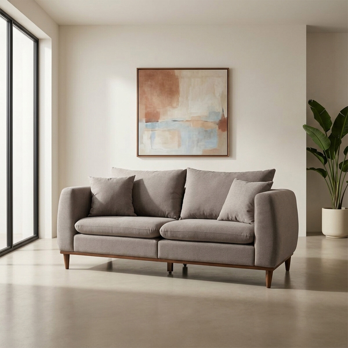 Sofá Vicenzo - Microfibra - 3 cuerpos - FX4-11 (Tostado) 