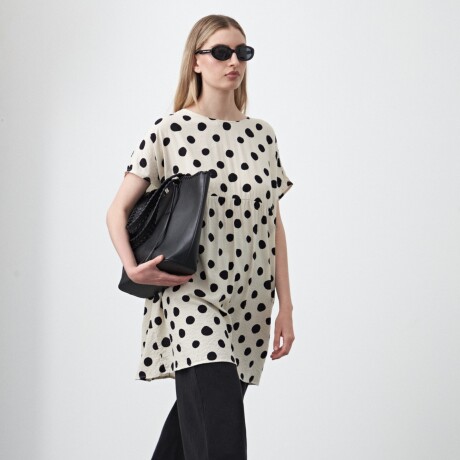 VESTIDO CASTAÑA Negro/Crudo