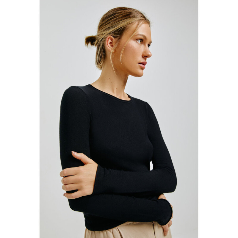 BLUSA ML FEM PRETO ESCURO