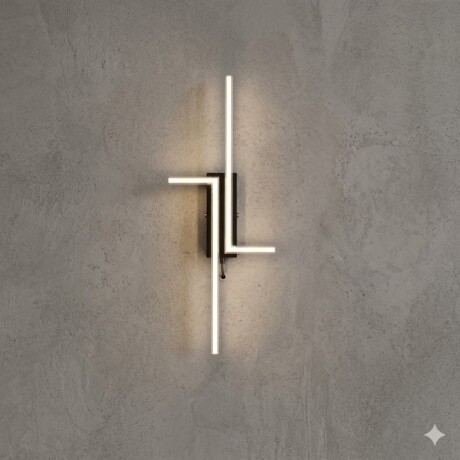 Aplique Led minimalista Diseño doble L 20W Cálido NEGRO