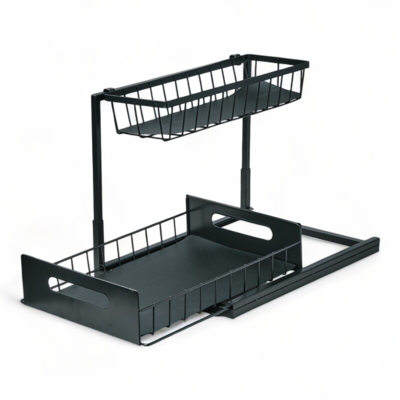 Estante Organizador Multi Uso Bajo Mesada Cocina Baño Negro