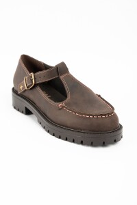 Zapato Guillermina Cuero Chocolate