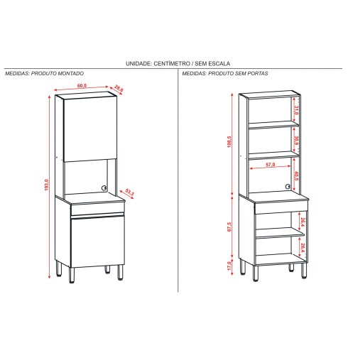 Modulo Para Microondas Con Tapa Y Dos Puertas Blanco BLANCO