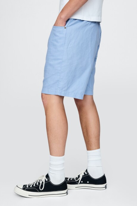 Short De Lino Con Elástico Hombre Blue Suede
