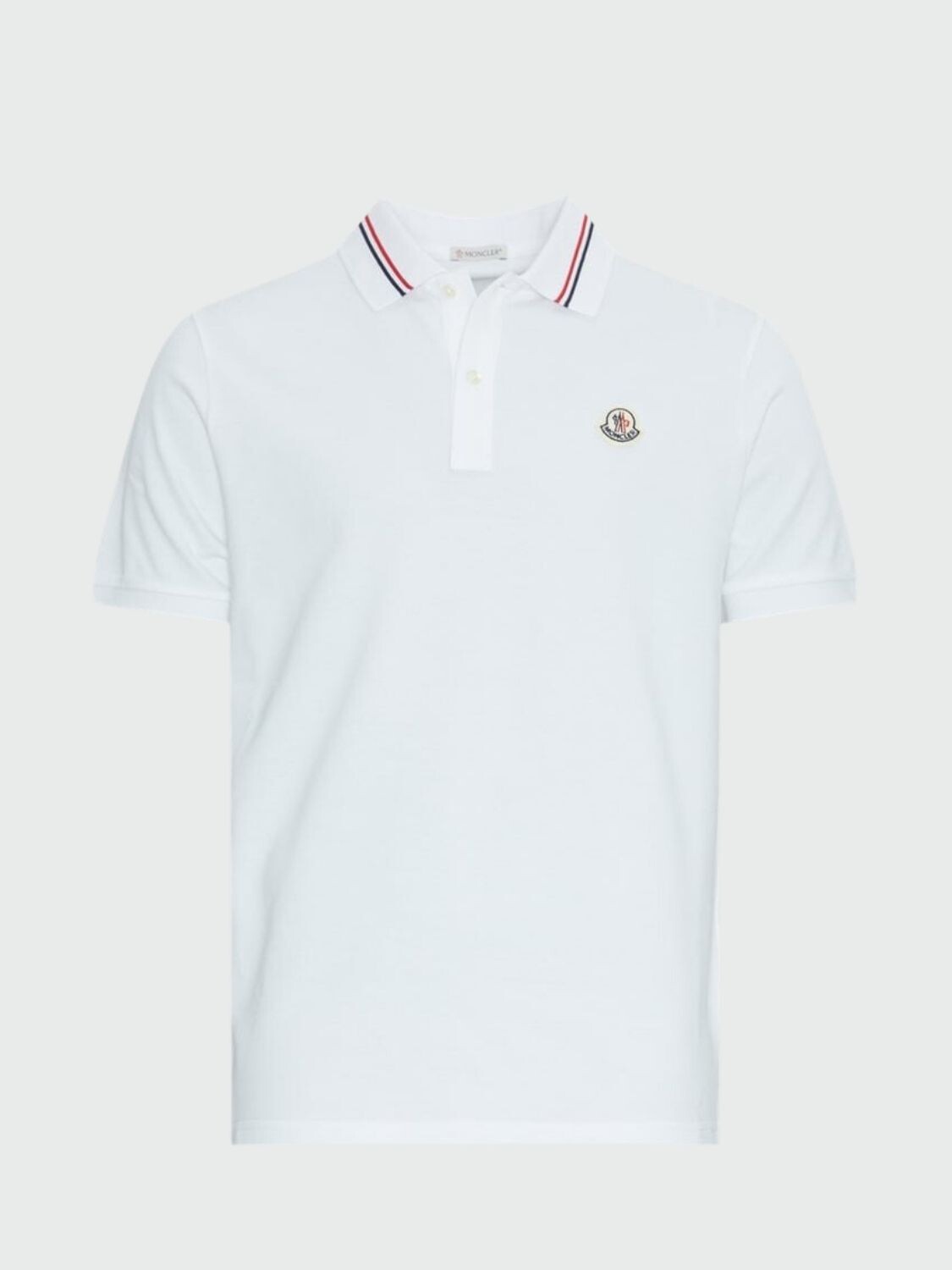 Moncler -Remera polo de algodón manga corta Negro Estampado