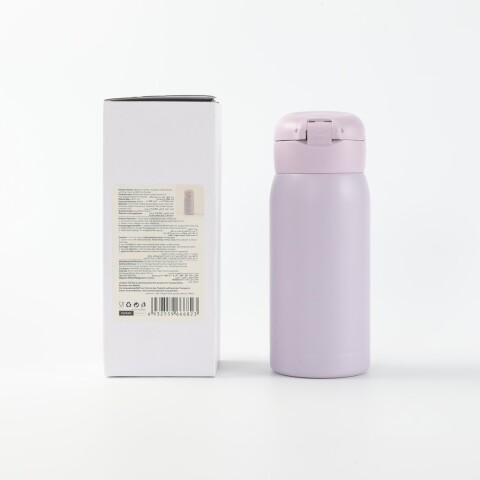 BOTELLA DE AGUA TÉRMICA SERIE MACARON CON TAPA ABATIBLE (350 ML/MORADO) BOTELLA DE AGUA TÉRMICA SERIE MACARON CON TAPA ABATIBLE (350 ML/MORADO)