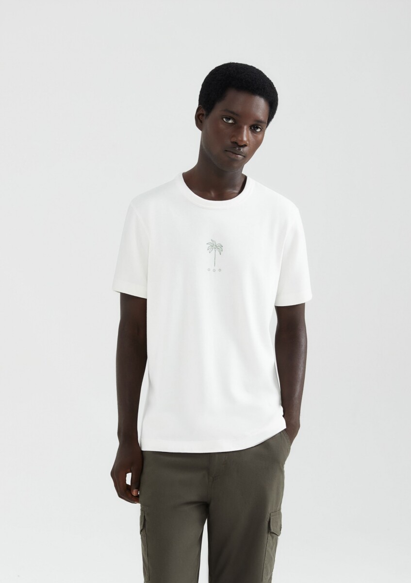 CAMISETA CON ESTAMPADO - BEIGE 