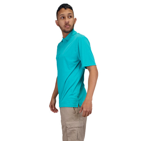Remera Polo Dry UV30 Unisex Con Textura turquesa