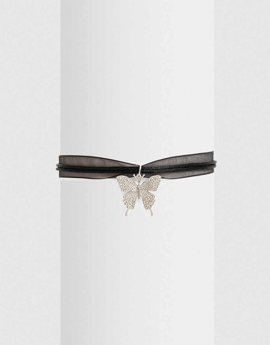 Choker Cinta Con Mariposa 