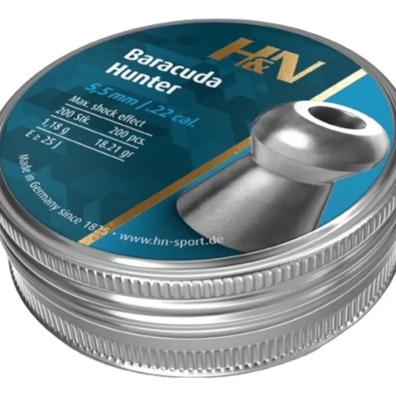 Chumbos Hyn Baracuda Hunter Calibre 5,5mm 18.21 grains x 200 unidades Chumbos Hyn Baracuda Hunter Calibre 5,5mm 18.21 grains x 200 unidades